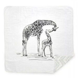 New Aden Anais Baby Blanket Giraffe Sketch You & Me Dream Blanket White Cotton